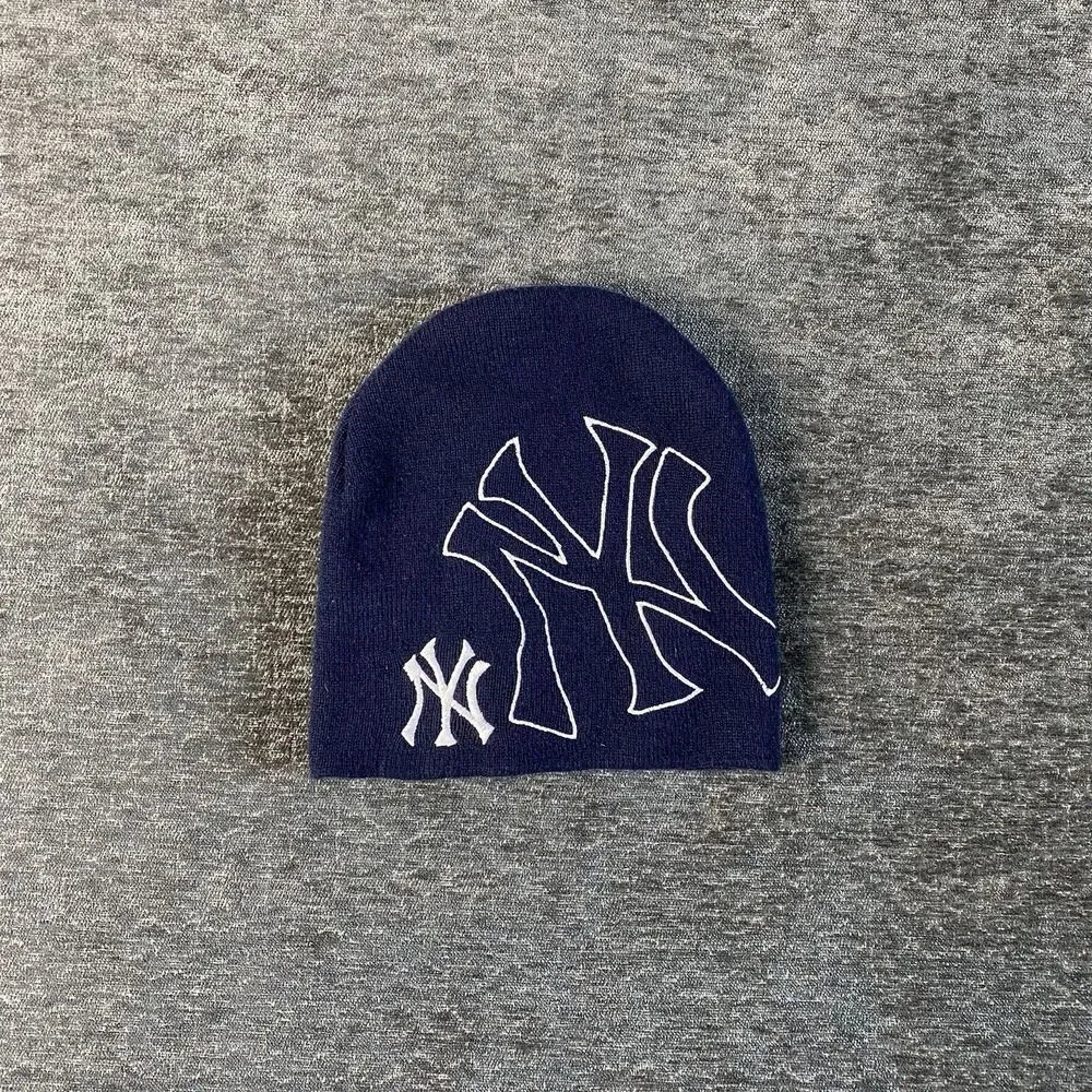 New York Yankees Beanie Double LogoNavy Blue & White Unisex RARE